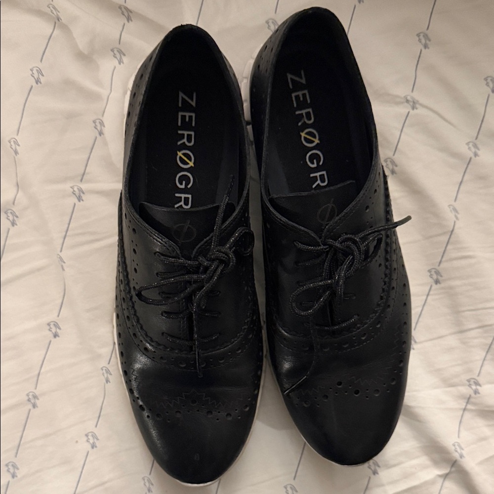 Cole Haan Black Lace-Up Brogues